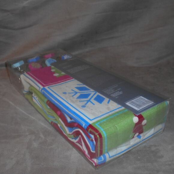 Style Selections Christmas Shower Curtain w/Snowflake Hooks Pink. Blue, Green - Picture 7 of 9